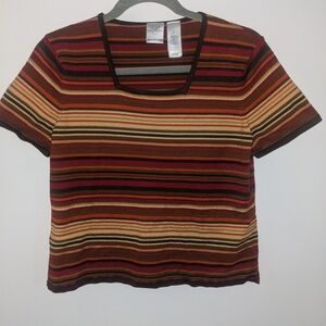 Vintage Square Neck Striped Tee